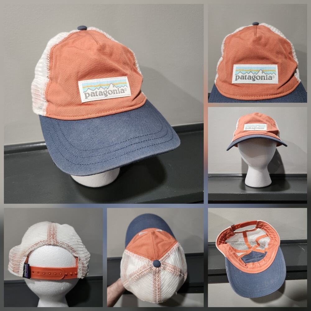 Patagonia Logo Patch Mesh Adjustable Snapback Trucker Hat Cap OSFA
